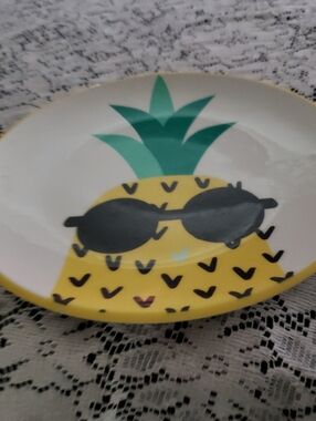 Pineapple Sunglasses Decorative Accent Plate - Yellow